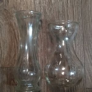 5/$20 2 small clear glass vases